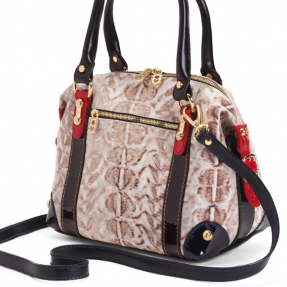 SOLD MARINO ORLANDI AUTHENTIC LEATHER REPTILE EFFECT BA - Picture 2 of 13